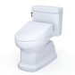 TOTO MW9743084CEFG#01 WASHLET+ Eco Guinevere Elongated 1.28 GPF Universal Height Toilet with C5 Bidet Seat , Cotton White