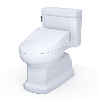 TOTO MW9743084CEFG#01 Washlet+ Eco Guinevere Elongated 1.28 Gpf Universal Height Toilet With C5 Bidet Seat - Cotton White