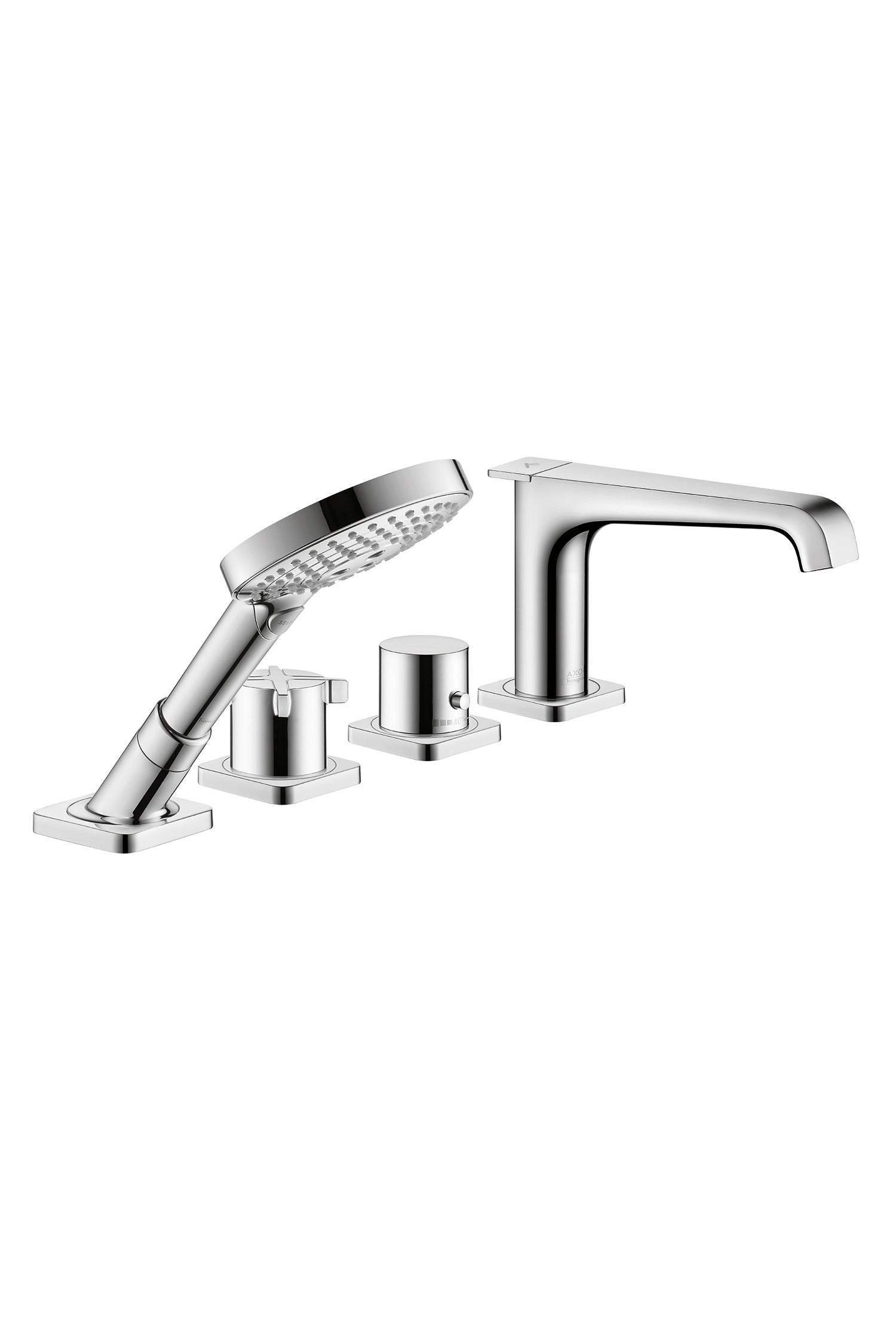 AXOR 36413001 Citterio E 4-Hole Thermostatic Roman Tub Set Trim with 1.75 GPM Handshower - Chrome