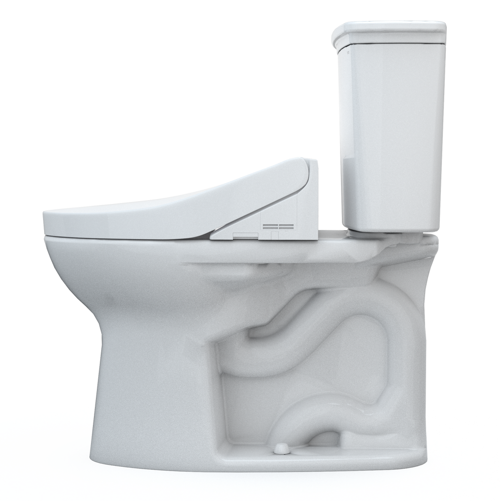 TOTO MW7863084CEFG#01 Drake Transitional Washlet+ Two-Piece Elongated 1.28 Gpf Universal Height Tornado Flush Toilet With C5 Bidet Seat - Cotton White