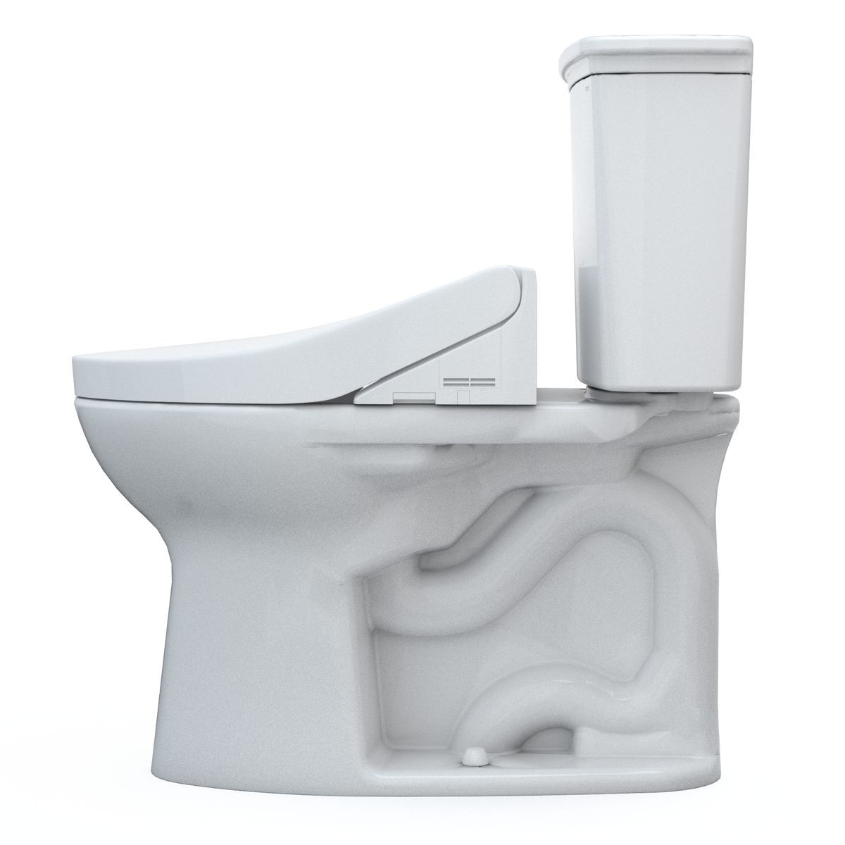 TOTO MW7863084CEFG#01 Drake Transitional Washlet+ Two-Piece Elongated 1.28 Gpf Universal Height Tornado Flush Toilet With C5 Bidet Seat - Cotton White