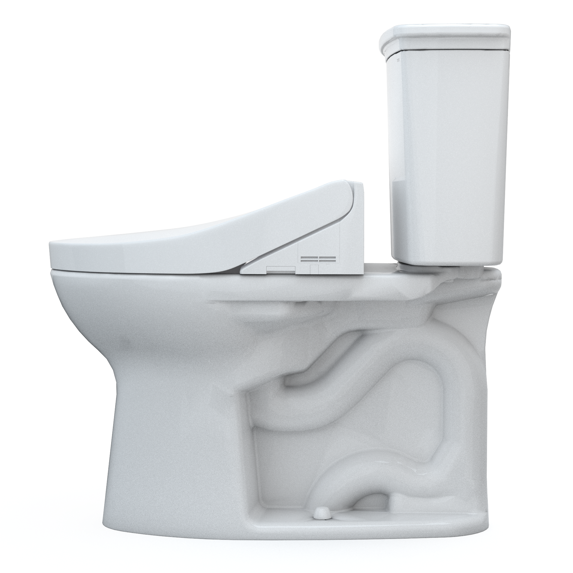 TOTO MW7863084CEFG.10#01 Drake Transitional Washlet+ Two-Piece Elongated 1.28 Gpf Universal Height Tornado Flush Toilet With C5 Bidet Seat - Cotton White