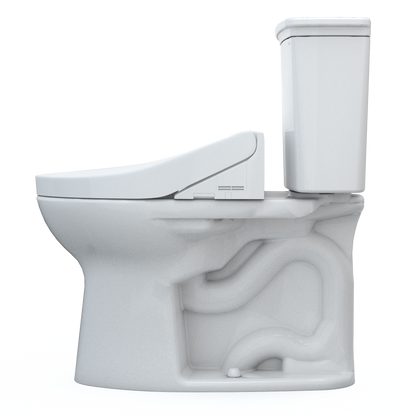 TOTO MW7863084CEFG.10#01 Drake Transitional Washlet+ Two-Piece Elongated 1.28 Gpf Universal Height Tornado Flush Toilet With C5 Bidet Seat - Cotton White