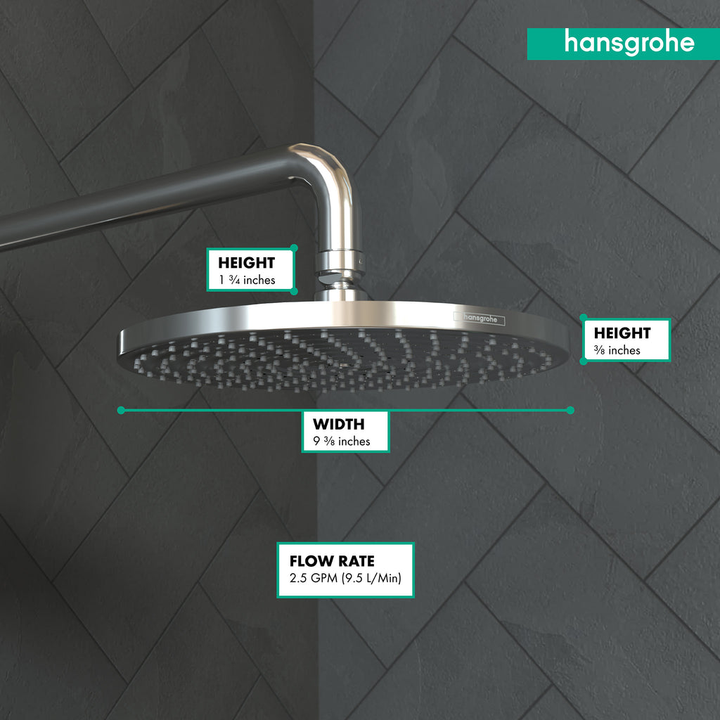 HANSGROHE 27474001 Raindance S Showerhead 240 1-Jet, 2.5 GPM - Chrome