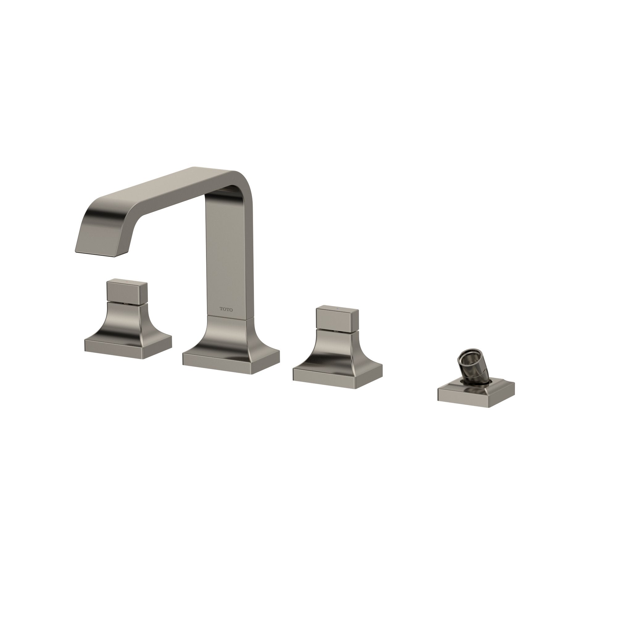 TOTO TBG08202U#PN Gc Two-Handle Deck-Mount Roman Tub Filler Trim With Handshower - Polished Nickel