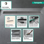 HANSGROHE 56125801 RainDrain Match Boardwalk Trim Boadwalk 47 1/4" with Height Adjustable Frame - Brushed Stainless Steel