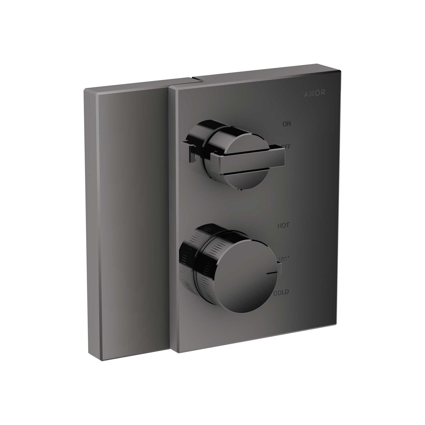 AXOR 46750331 Edge Thermostatic Trim with Volume Control - Polished Black Chrome