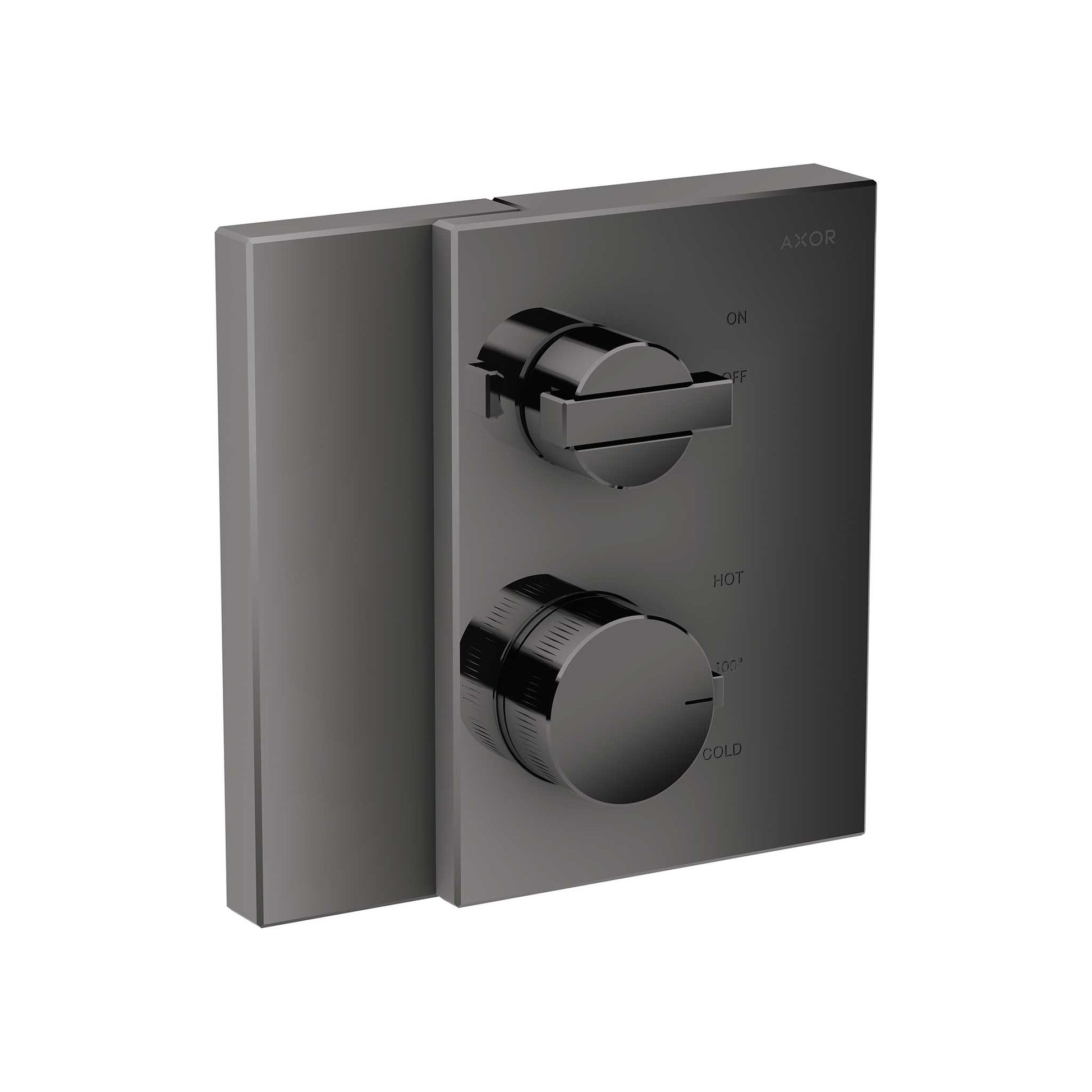 AXOR 46750331 Edge Thermostatic Trim with Volume Control - Polished Black Chrome