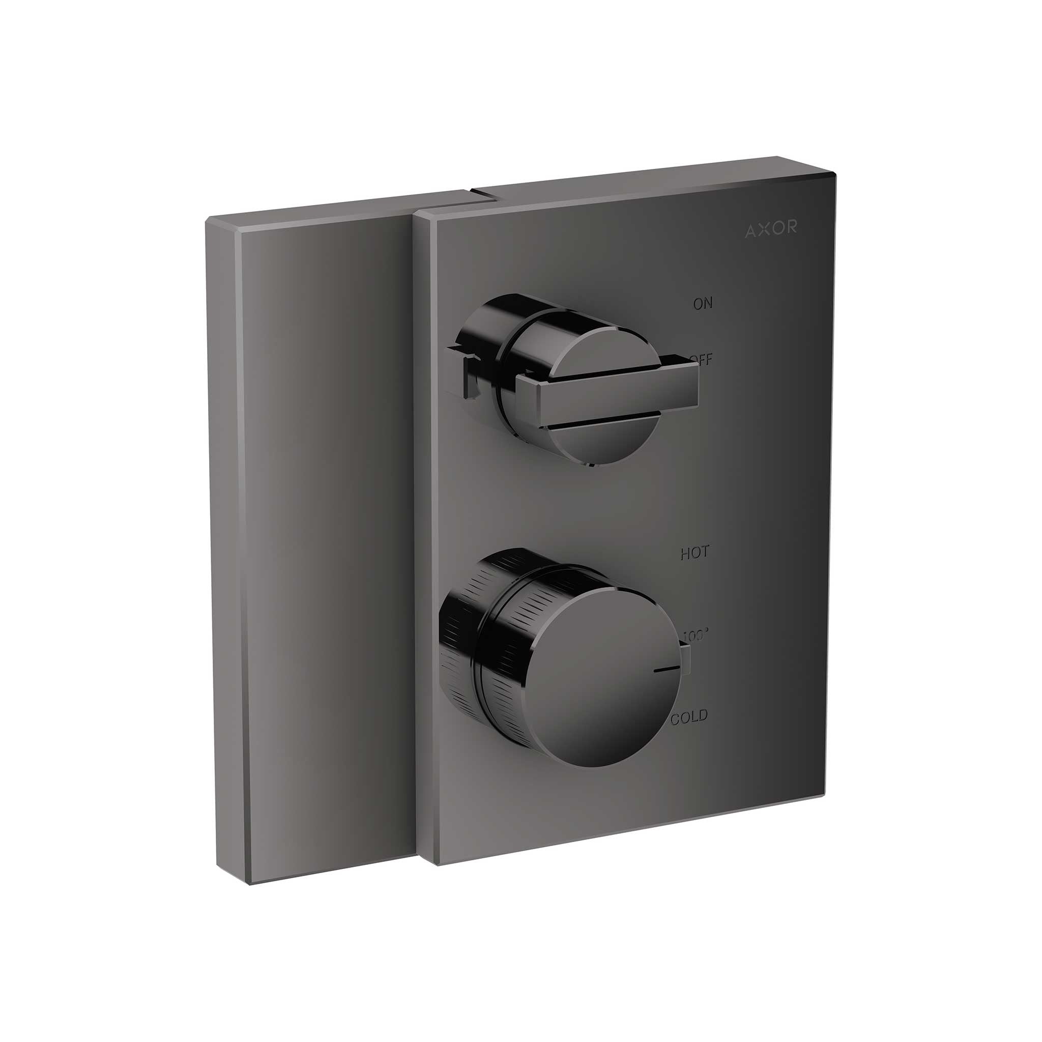 AXOR 46750331 Edge Thermostatic Trim with Volume Control - Polished Black Chrome