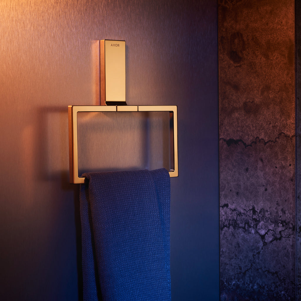 AXOR 42623990 Universal Rectangular Towel Ring - Polished Gold Optic