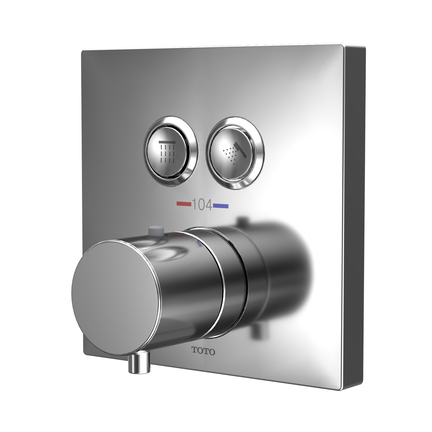 TOTO TBV02406U#CP Square Thermostatic Mixing Valve With 2-Function Shower Trim - Polished Chrome