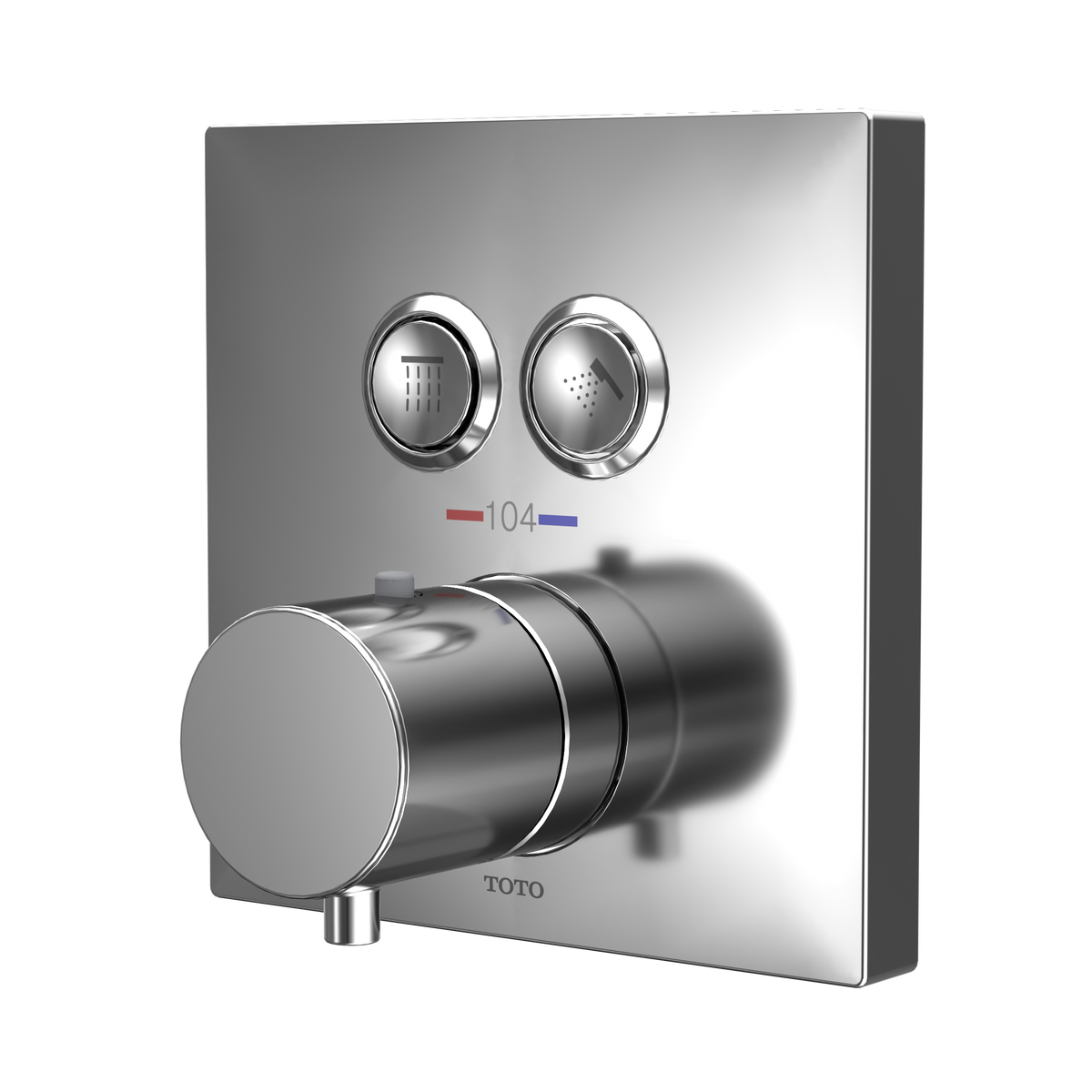 TOTO TBV02406U#CP Square Thermostatic Mixing Valve With 2-Function Shower Trim - Polished Chrome