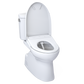 TOTO MW4744736CEFGA#01 WASHLET+ Vespin II Two-Piece Elongated 1.28 GPF Toilet with Auto Flush WASHLET+ S7A Contemporary Bidet Seat , Cotton White