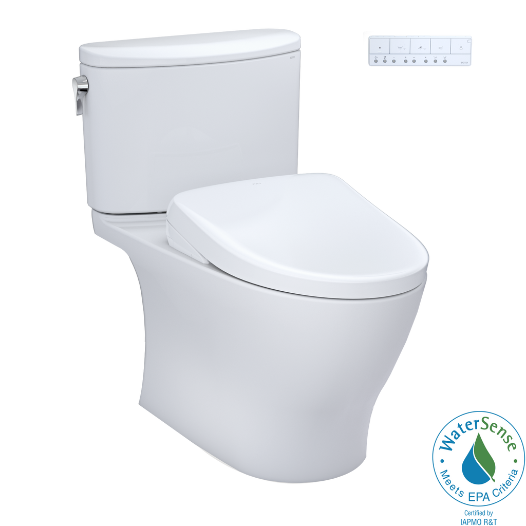 TOTO MW4424726CEFG#01 Washlet+ Nexus Two-Piece Elongated 1.28 Gpf Toilet With S7 Contemporary Bidet Seat - Cotton White