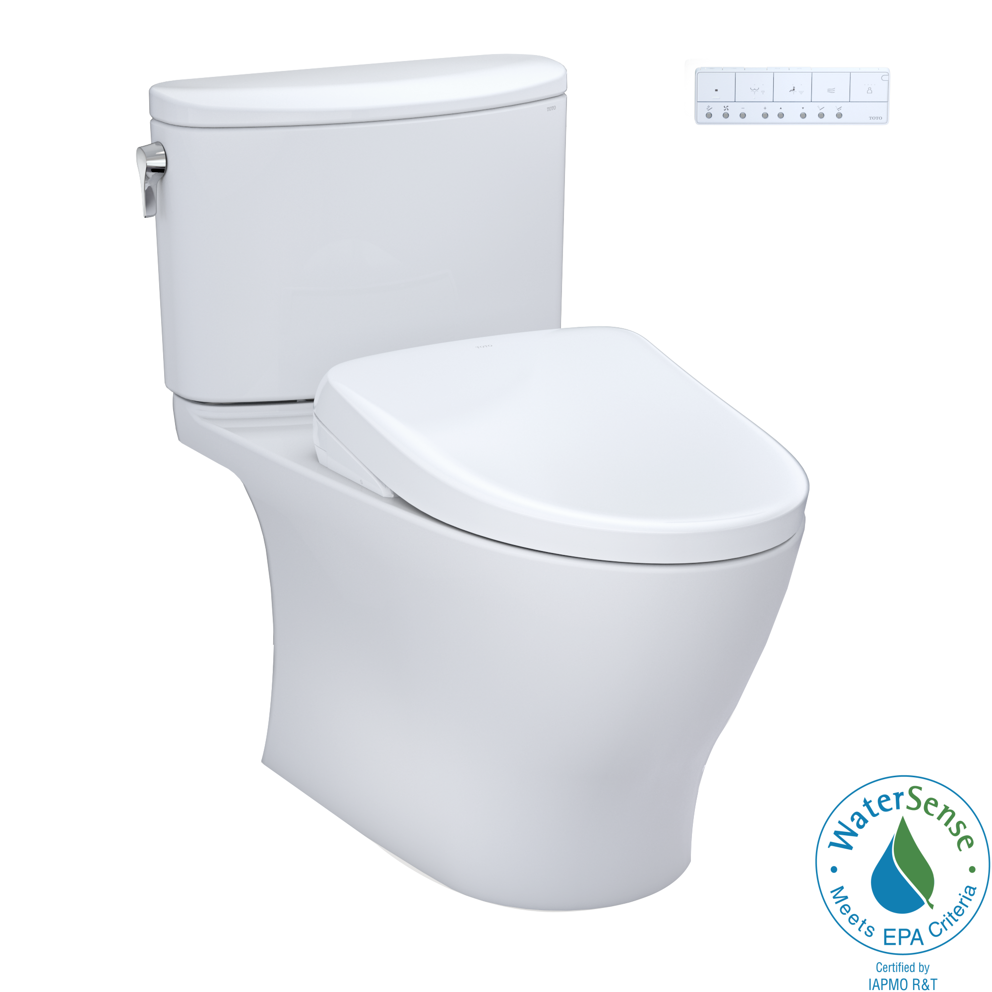 TOTO MW4424726CEFG#01 Washlet+ Nexus Two-Piece Elongated 1.28 Gpf Toilet With S7 Contemporary Bidet Seat - Cotton White