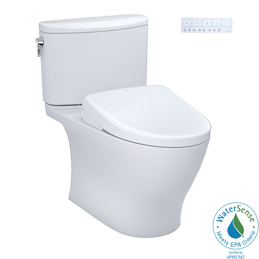 TOTO MW4424736CEFGA#01 Washlet+ Nexus Two-Piece Elongated 1.28 Gpf Toilet With Auto Flush S7A Contemporary Bidet Seat - Cotton White