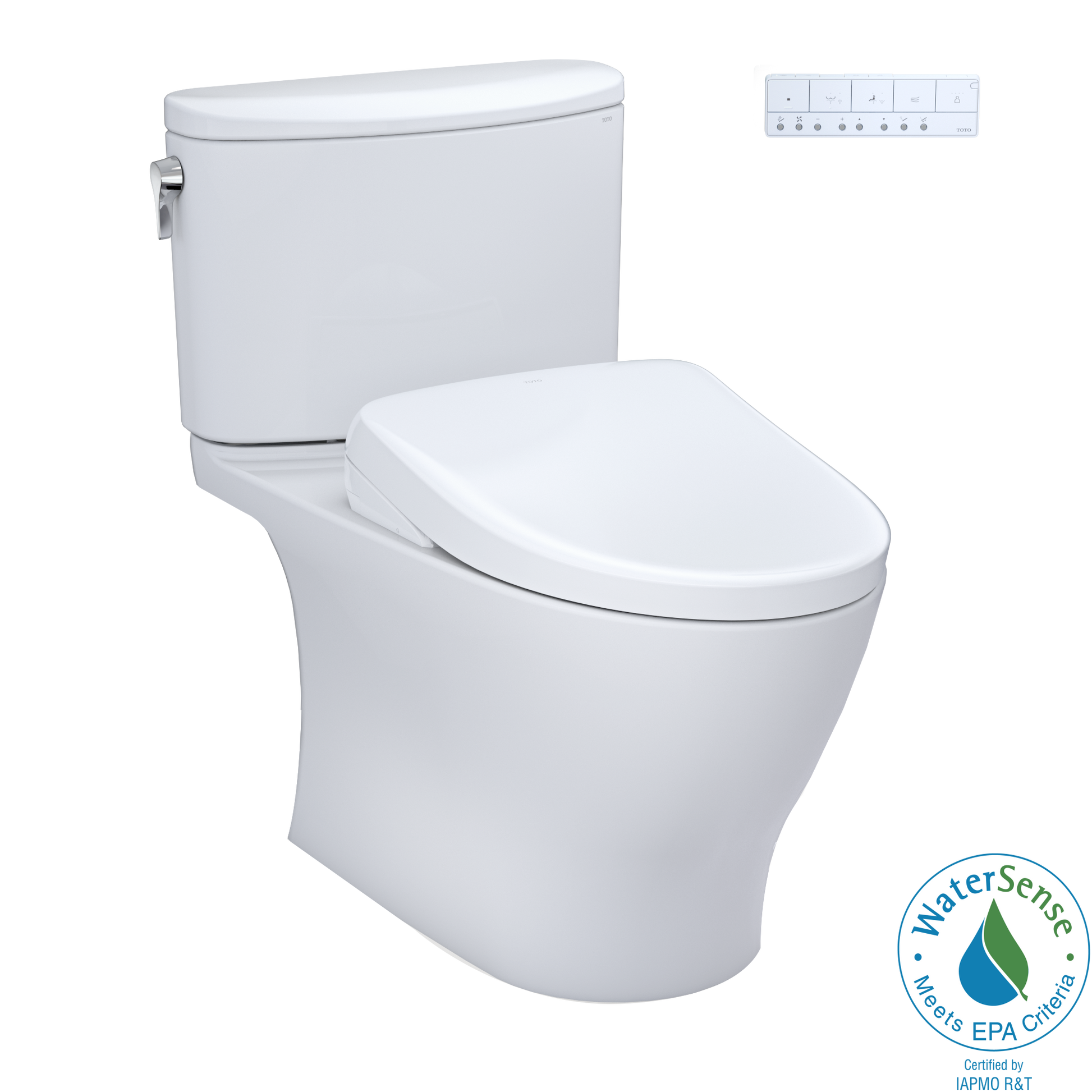 TOTO MW4424736CEFG#01 Washlet+ Nexus Two-Piece Elongated 1.28 Gpf Toilet With S7A Contemporary Bidet Seat - Cotton White