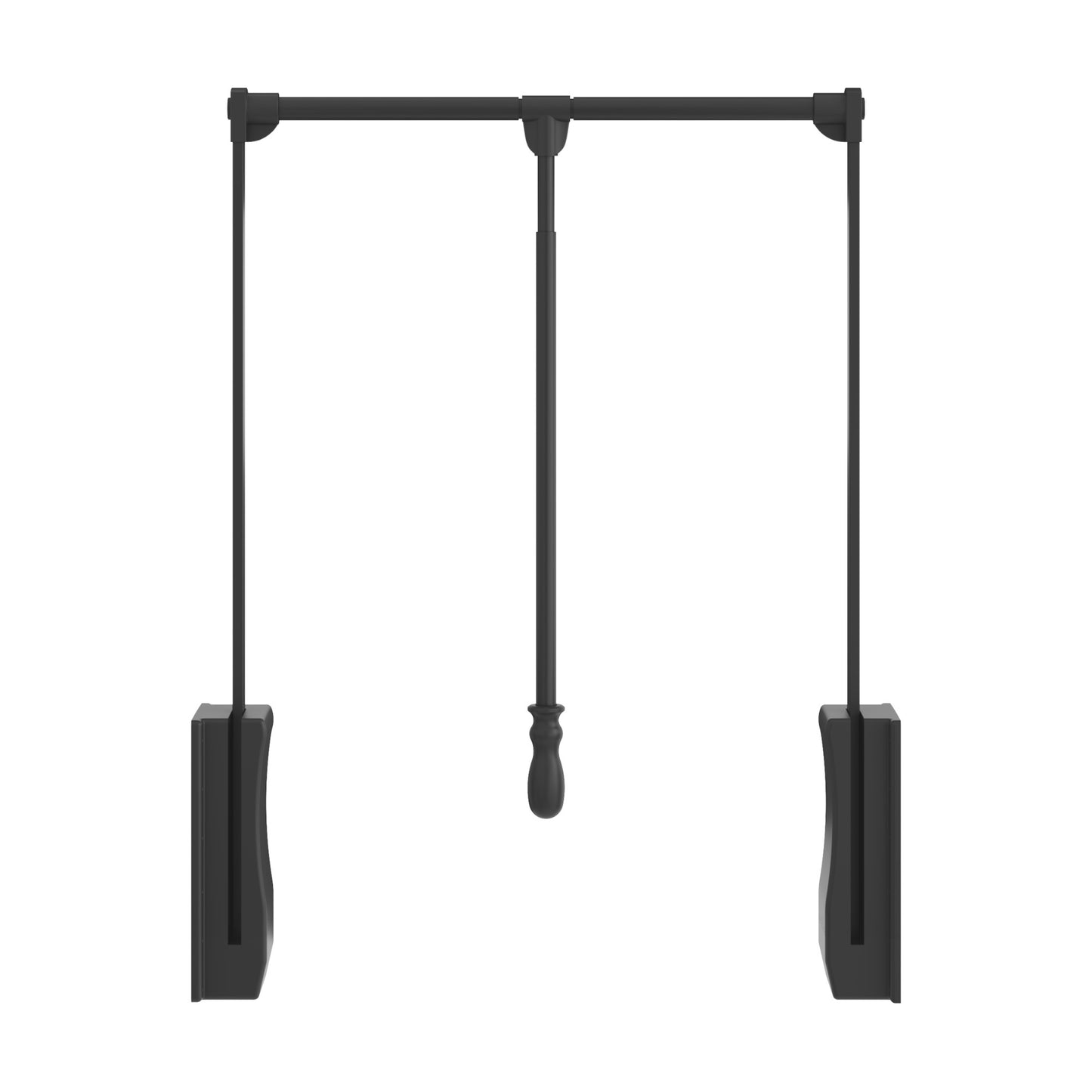 HARDWARE RESOURCES 1523-BLK Black Expandable Wardrobe Lift for 25-1/2" - 35" Openings - Black