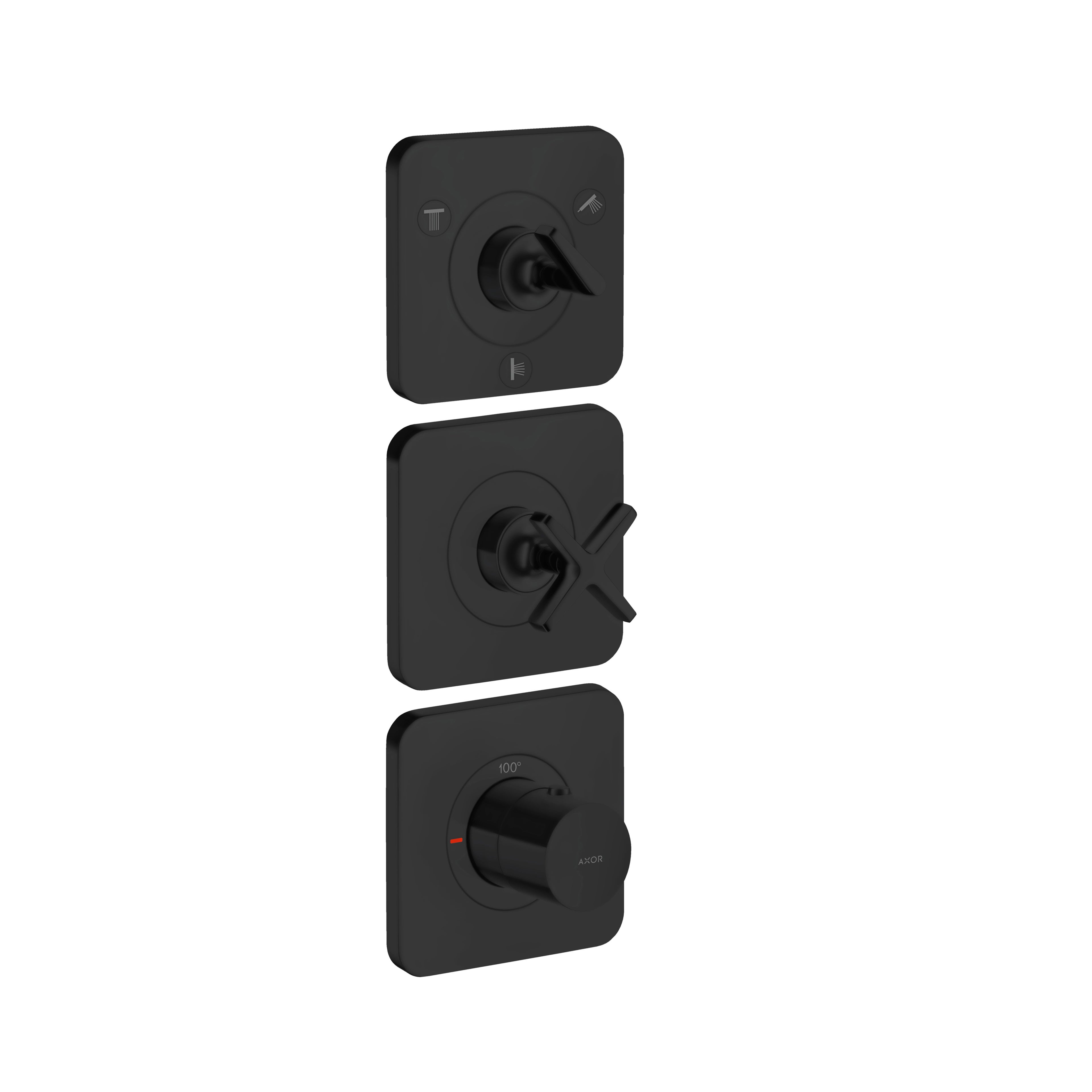 AXOR 36704671 Citterio E Thermostatic Module Trim 15" x 5" for 3 Functions - Matte Black