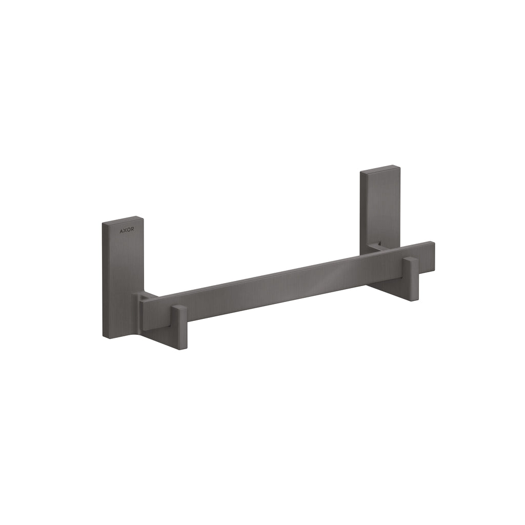 AXOR 42613340 Universal Rectangular Towel Bar, 12" - Brushed Black Chrome