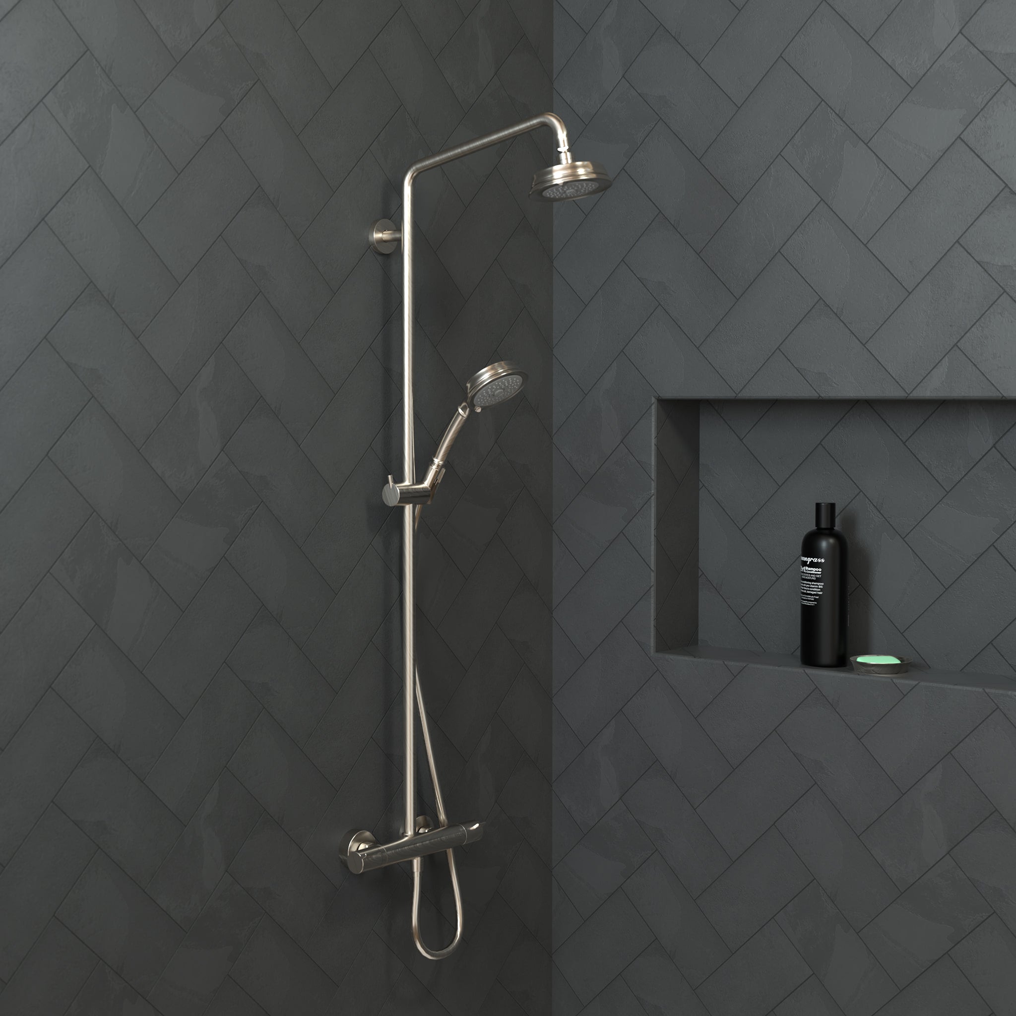 HANSGROHE 04070820 Croma 100 Classic Showerhead 3-Jet, 2.5 GPM - Brushed Nickel