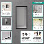 HANSGROHE 56094800 XtraStoris Individual Wall Niche Brushed Stainless Steel with Design Frame 12"x 6"x 4" - Brushed Stainless Steel