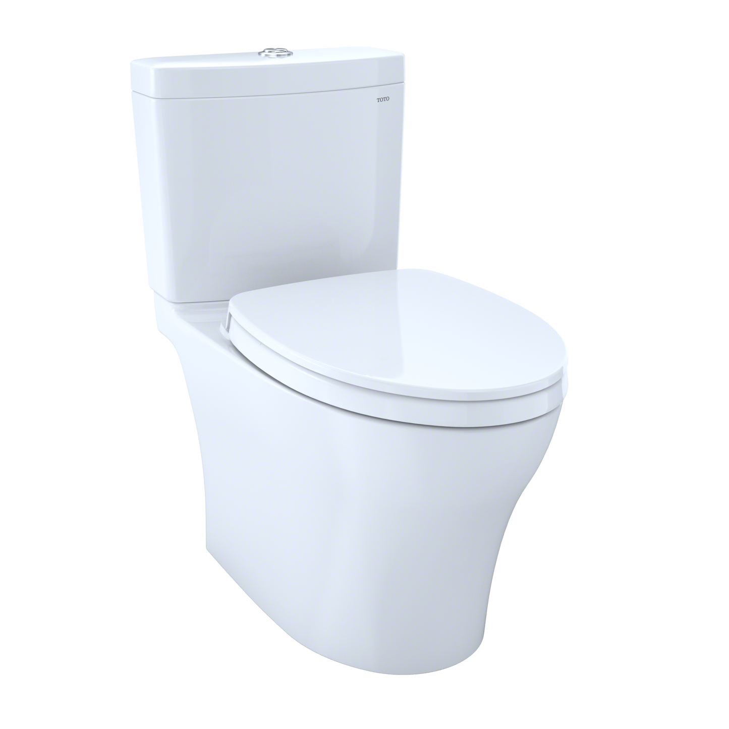 TOTO MS446124CEMFGN#01 Aquia IV Two-Piece Elongated Dual Flush 1.28 and 0.9 GPF Universal Height Toilet with CEFIONTECT , Cotton White