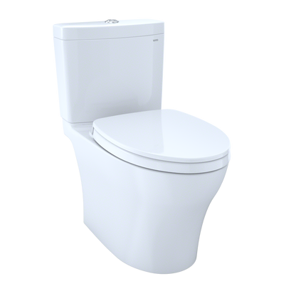 TOTO MS446124CEMGN#01 Aquia Iv Washlet+ Two-Piece Elongated Dual Flush 1.28 And 0.9 Gpf Toilet With Cefiontect - Cotton White