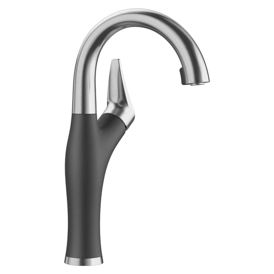 BLANCO 526378 Artona Artona Pull-Down Dual-Spray Bar Faucet - PVD Steel/Anthracite in Pvd Steel/Anthracite