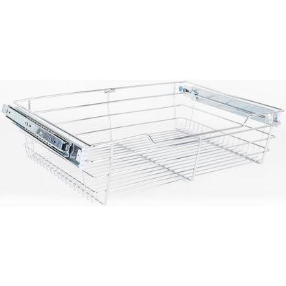 HARDWARE RESOURCES POB1-16176CH Chrome Closet Pullout Basket with Slides 16"D x 17"W x 6"H - Polished Chrome