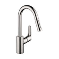 HANSGROHE 04506001 Focus Prep Kitchen Faucet, 2-Spray Pull-Down, 1.75 GPM - Chrome
