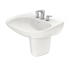 TOTO LHT242.8G#11 Prominence Oval Wall-Mount Bathroom Sink With Cefiontect And Shroud For 8 Inch Center Faucets - Colonial White