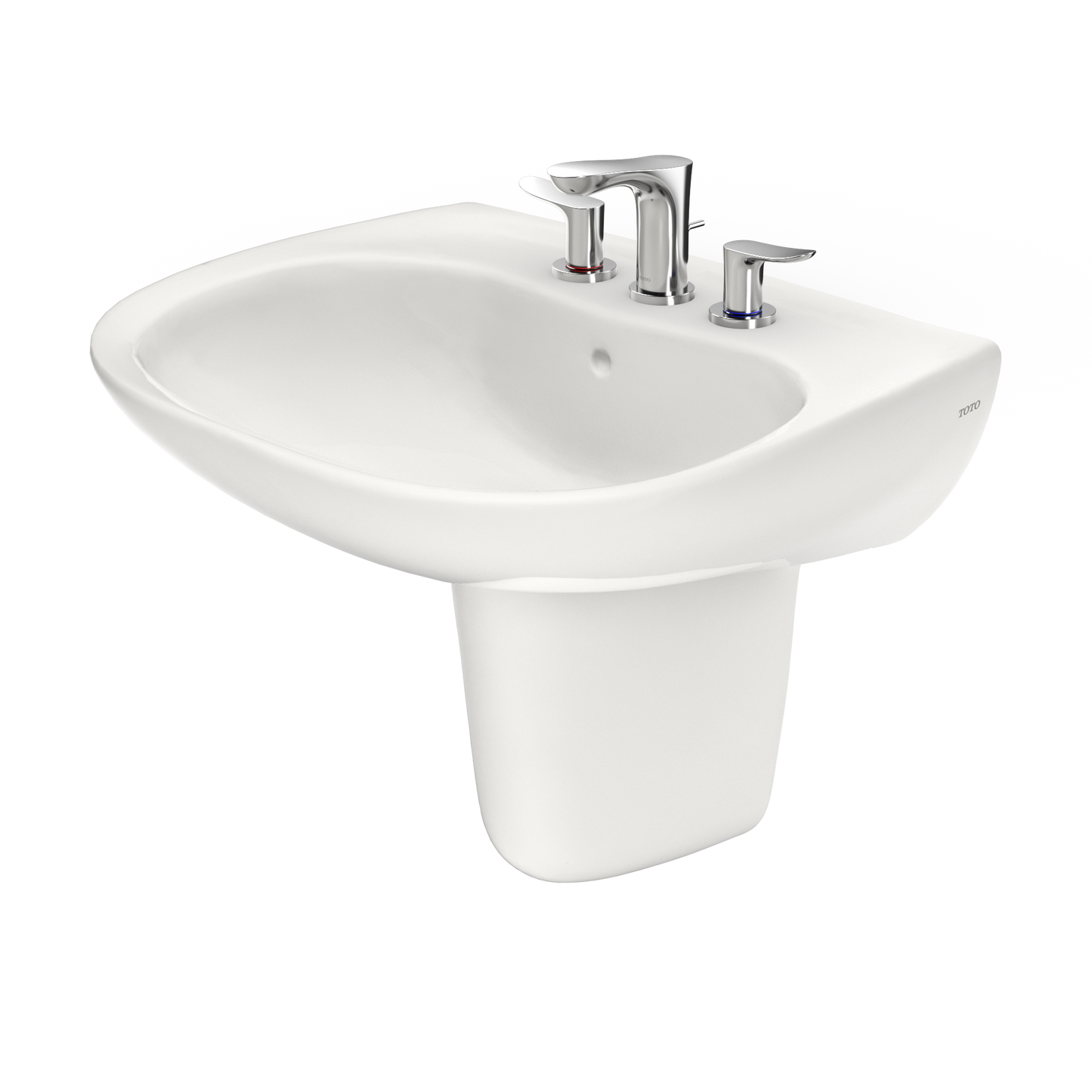 TOTO LHT242.8G#11 Prominence Oval Wall-Mount Bathroom Sink With Cefiontect And Shroud For 8 Inch Center Faucets - Colonial White