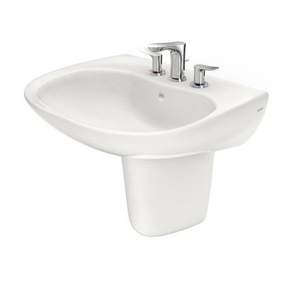 TOTO LHT242.8G#11 Prominence Oval Wall-Mount Bathroom Sink With Cefiontect And Shroud For 8 Inch Center Faucets - Colonial White