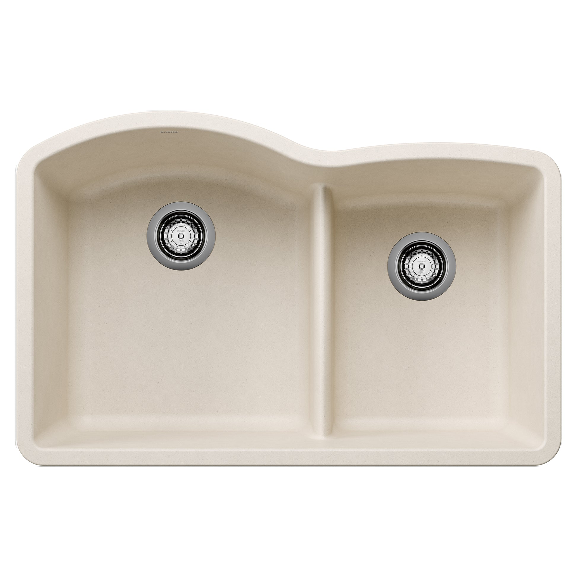 BLANCO 443065 Diamond Diamond SILGRANIT 32" 60/40 Double Bowl Undermount Kitchen Sink with Low Divide - Soft White in Soft White