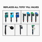 TOTO TSU99A.XR Adjustable Replacement Fill Valve Assembly For Toilet Tanks -