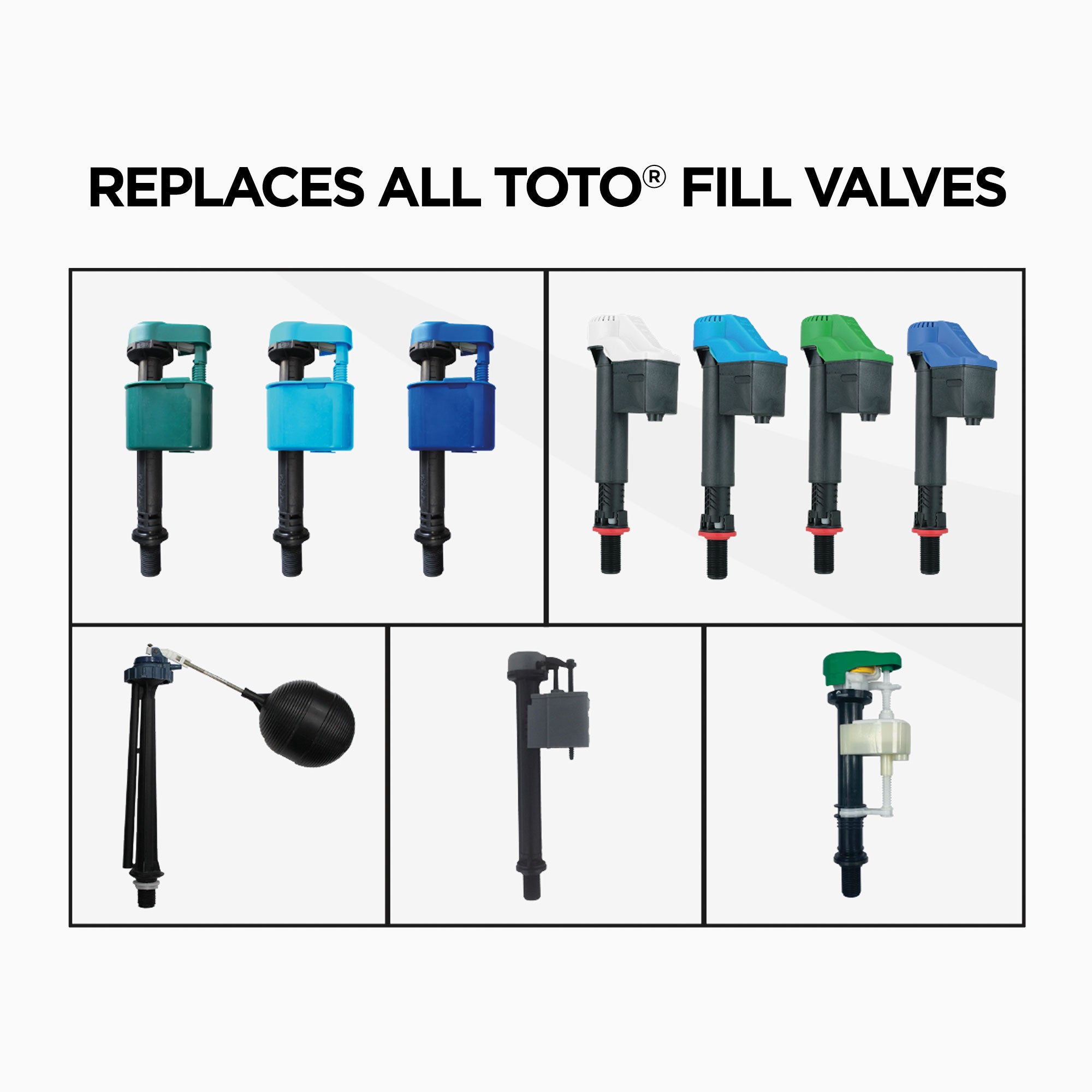 TOTO TSU99A.XR Adjustable Replacement Fill Valve Assembly For Toilet Tanks -