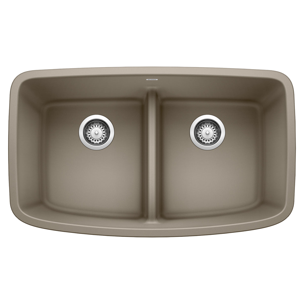 BLANCO 442197 Valea Valea SILGRANIT 32" 50/50 Double Bowl Undermount Kitchen Sink with Low Divide - Truffle in Truffle