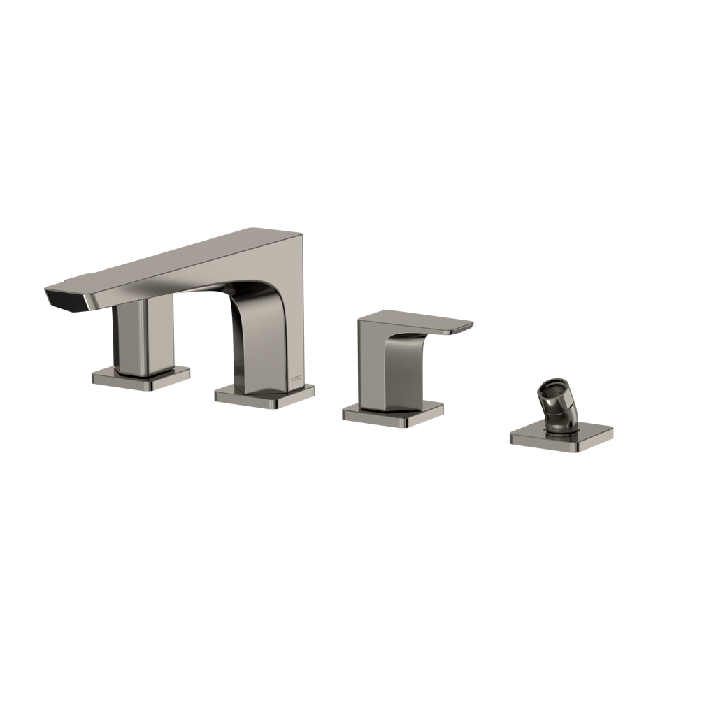 TOTO TBG07202U#PN Ge Two-Handle Deck-Mount Roman Tub Filler Trim With Handshower - Polished Nickel