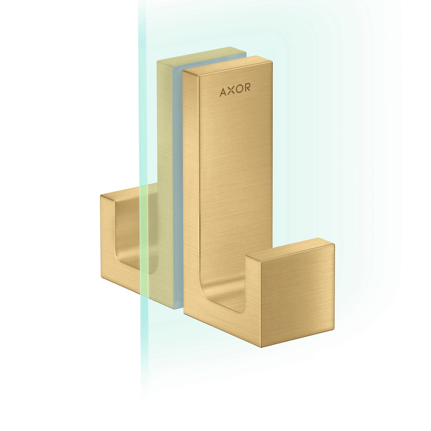 AXOR Universal Rectangular  Shower Door Handle in Brushed Gold Optic