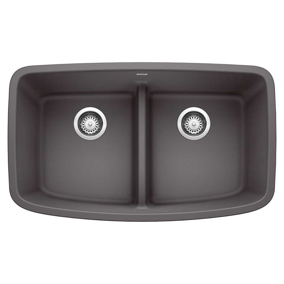 BLANCO 442196 Valea Valea SILGRANIT 32" 50/50 Double Bowl Undermount Kitchen Sink with Low Divide - Cinder in Cinder