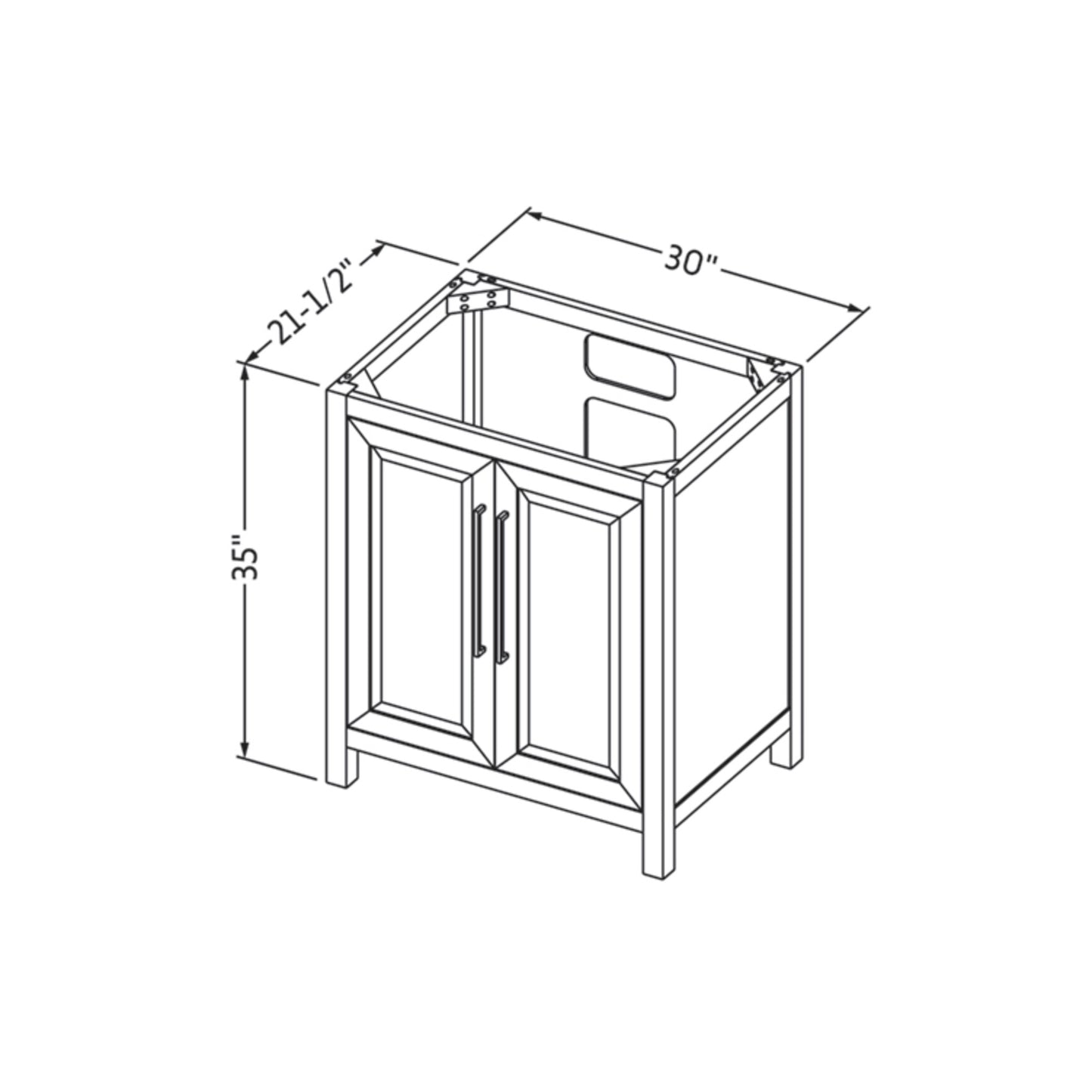 JEFFREY ALEXANDER VN2CAD-30-GR-NT 30" Grey Cade Vanity - Grey