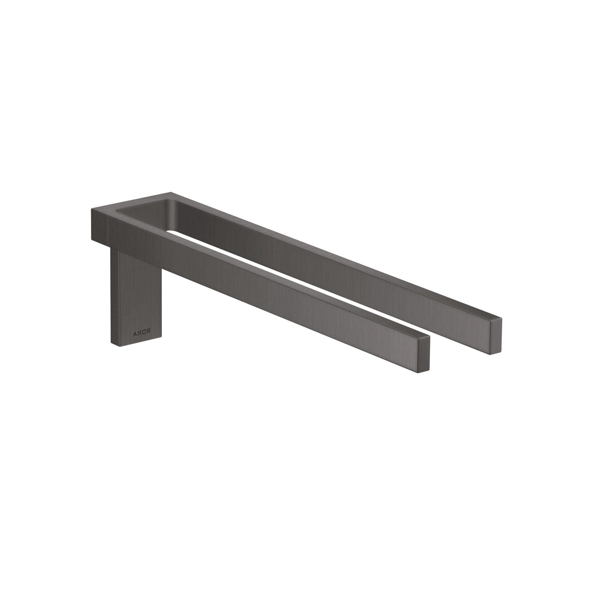 AXOR 42622340 Universal Rectangular Towel Holder Twin-Handle - Brushed Black Chrome