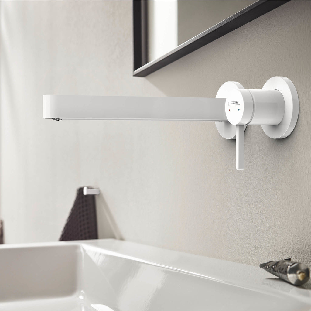 HANSGROHE 76050701 Finoris Wall-Mounted Single-Handle Faucet Trim, 1.2 GPM - Matte White