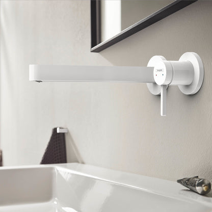 HANSGROHE 76050701 Finoris Wall-Mounted Single-Handle Faucet Trim, 1.2 GPM - Matte White