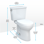 TOTO MS786124CEG#01 Drake Transitional Two-Piece Elongated 1.28 Gpf Tornado Flush Toilet With Cefiontect And Softclose Seat - Cotton White