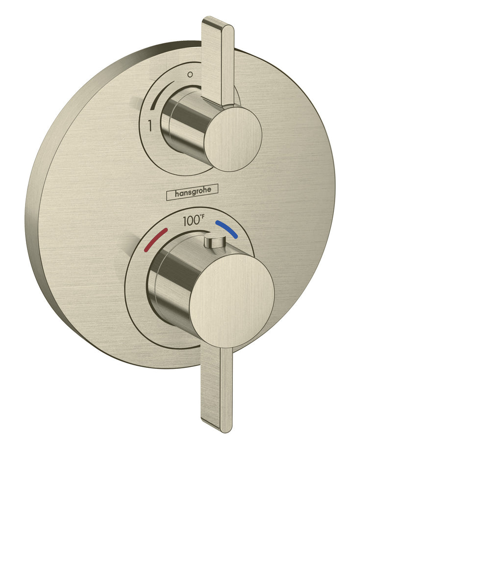 HANSGROHE 15757821 Ecostat S Thermostatic Trim with Volume Control - Brushed Nickel