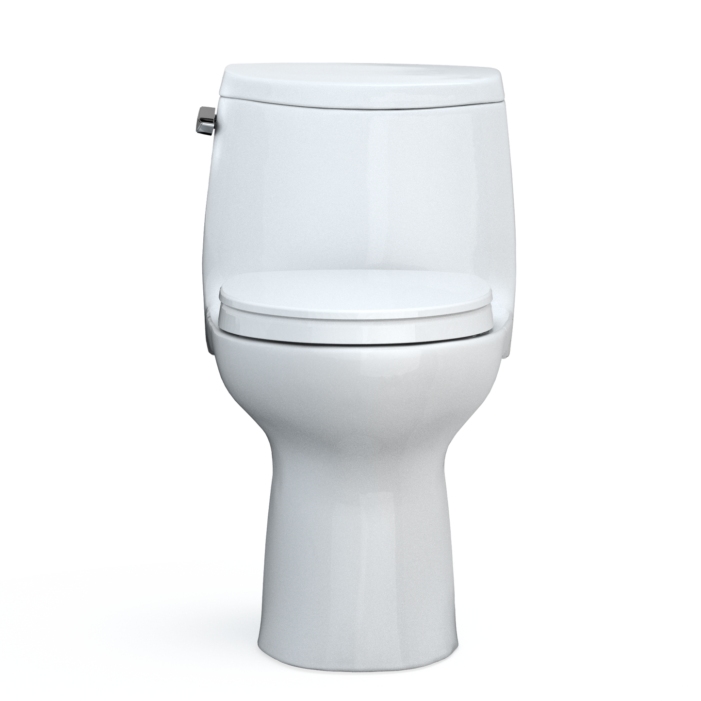 TOTO MS604124CEFG#01 UltraMax II One-Piece Elongated 1.28 GPF Universal Height Toilet with CEFIONTECT and SS124 SoftClose Seat , Cotton White