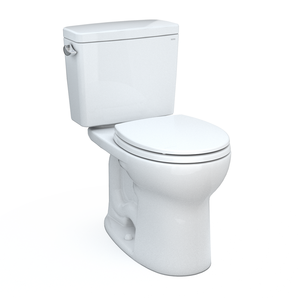 TOTO CST775CSFG#01 Drake Two-Piece Round 1.6 Gpf Universal Height Tornado Flush Toilet With Cefiontect - Cotton White