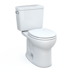 TOTO CST775CSFG#01 Drake Two-Piece Round 1.6 Gpf Universal Height Tornado Flush Toilet With Cefiontect - Cotton White